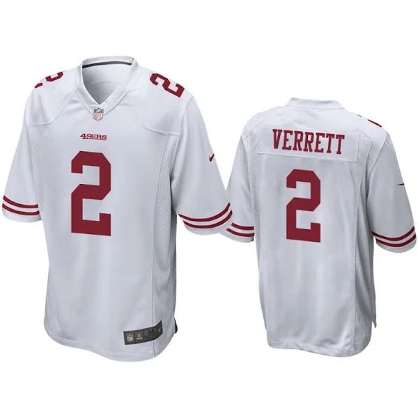 Men San Francisco 49ers #2 Jason Verrett Nike White Game Player NFL Jersey